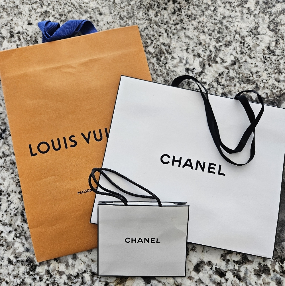 Chanel and Louis Vuitton Shopping Bag Bundle
